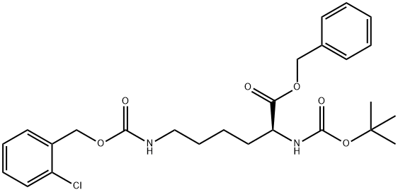 L-Lysine, N6-[[(2-chlorophenyl)methoxy]carbonyl]-N2-[(1,1-dimethylethoxy)carbonyl]-, phenylmethyl ester 结构式