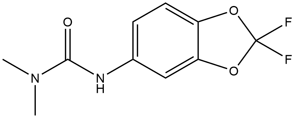 N'-(2,2-Difluoro-1,3-benzodioxol-5-yl)-N,N-dimethylurea 结构式