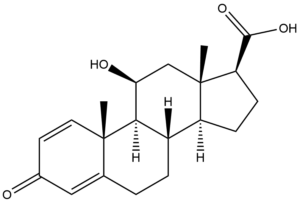 11β-Hydroxy-3-oxo-androsta-1,4-diene-17β-carboxylic Acid 结构式