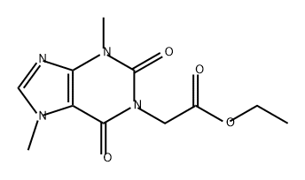 1H-Purine-1-acetic acid, 2,3,6,7-tetrahydro-3,7-dimethyl-2,6-dioxo-, ethyl ester 结构式