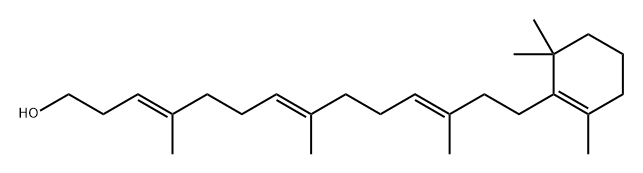 3,7,11-Tetradecatrien-1-ol, 4,8,12-trimethyl-14-(2,6,6-trimethyl-1-cyclohexen-1-yl)-, (3E,7E,11E)- 结构式