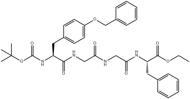 L-Phenylalanine, N-[N-[N-[N-[(1,1-dimethylethoxy)carbonyl]-O-(phenylmethyl)-L-tyrosyl]glycyl]glycyl]-, ethyl ester (9CI) 结构式