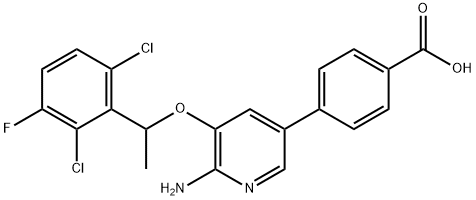 BENZOIC ACID, 4-[6-AMINO-5-[1-(2,6-DICHLORO-3-FLUOROPHENYL)ETHOXY]-3-PYRIDINYL] 结构式