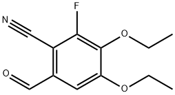 3,4-二乙氧基-2-氟-6-甲酰基苯甲腈 结构式