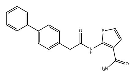 2-(2-([1,1'-联苯]-4-基)乙酰胺基)噻吩-3-甲酰胺 结构式