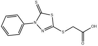 2-((4-苯基-5-硫代-4,5-二氢-1,3,4-噻二唑-2-基)硫代)乙酸 结构式