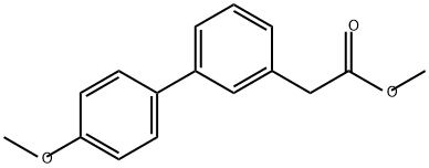 [1,1'-Biphenyl]-3-acetic acid, 4'-methoxy-, methyl ester 结构式