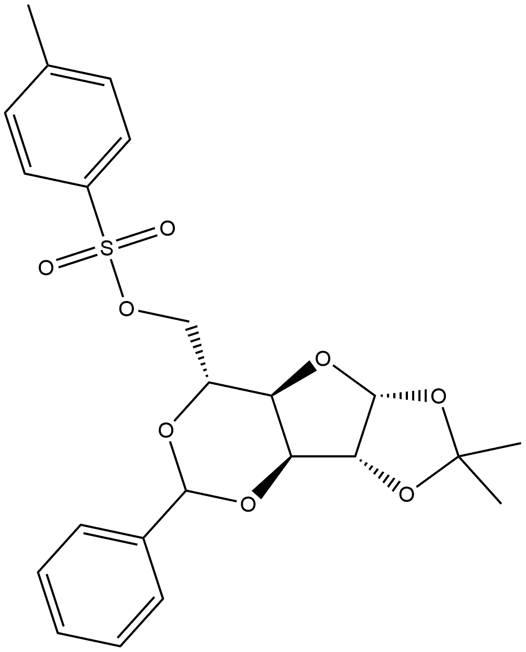 α-D-Glucofuranose, 1,2-O-(1-methylethylidene)-3,5-O-(phenylmethylene)-, 4-methylbenzenesulfonate (9CI) 结构式