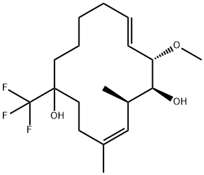 3,12-Cyclotetradecadiene-1,7-diol, 14-methoxy-2,4-dimethyl-7-(trifluoromethyl)-, (1S,2R,3Z,12E,14S)- 结构式