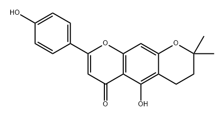 5-HYDROXY-8-(4-HYDROXYPHENYL)-2,2-DIMETHYL-3,4-DIHYDRO-2H,6H-PYRANO3,2-GCHROMEN-6-ONE 结构式