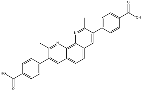 Benzoic acid, 4,4'-(2,9-dimethyl-1,10-phenanthroline-3,8-diyl)bis- 结构式