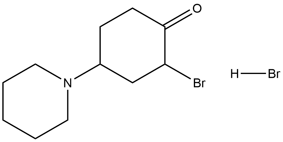 2-bromo-4-(piperidin-1-yl)cyclohexan-1-one hydrobromide 结构式