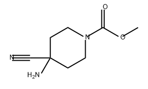 1-Piperidinecarboxylic acid, 4-amino-4-cyano-, methyl ester 结构式