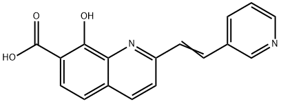 8-Hydroxy-2-(2-(pyridin-3-yl)vinyl)quinoline-7-carboxylic acid 结构式