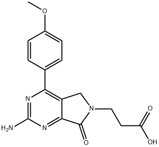 3-(2-Amino-4-(4-methoxyphenyl)-7-oxo-5H-pyrrolo[3,4-d]pyrimidin-6(7H)-yl)propanoic acid 结构式