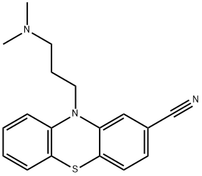 10H-Phenothiazine-2-carbonitrile, 10-[3-(dimethylamino)propyl]- 结构式