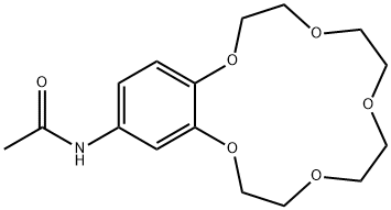 Acetamide, N-(2,3,5,6,8,9,11,12-octahydro-1,4,7,10,13-benzopentaoxacyclopentadecin-15-yl)- 结构式