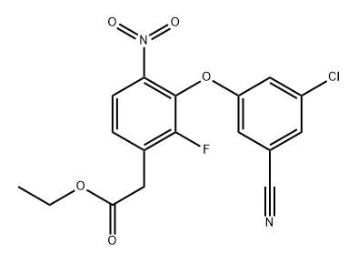 Ethyl 3-(3-chloro-5-cyanophenoxy)-2-fluoro-4-nitrobenzeneacetate 结构式