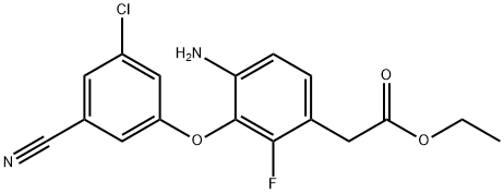 4-氨基-3-(3-氯-5-氰基苯氧基)-2-氟苯乙酸乙酯 结构式