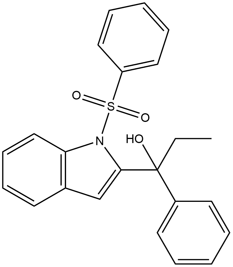 1H-Indole-2-methanol, α-ethyl-α-phenyl-1-(phenylsulfonyl)- 结构式