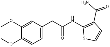 2-[[2-(3,4-二甲氧基苯基)乙酰基]氨基]-3-噻吩甲酰胺 结构式