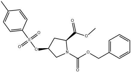 1,2-Pyrrolidinedicarboxylic acid, 4-[[(4-methylphenyl)sulfonyl]oxy]-, 2-methyl 1-(phenylmethyl) ester, (2S,4S)- 结构式