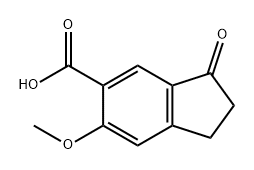 6-甲氧基-3-氧代-2,3-二氢-1H-茚-5-羧酸 结构式