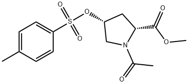 D-Proline, 1-acetyl-4-[[(4-methylphenyl)sulfonyl]oxy]-, methyl ester, cis- (9CI) 结构式