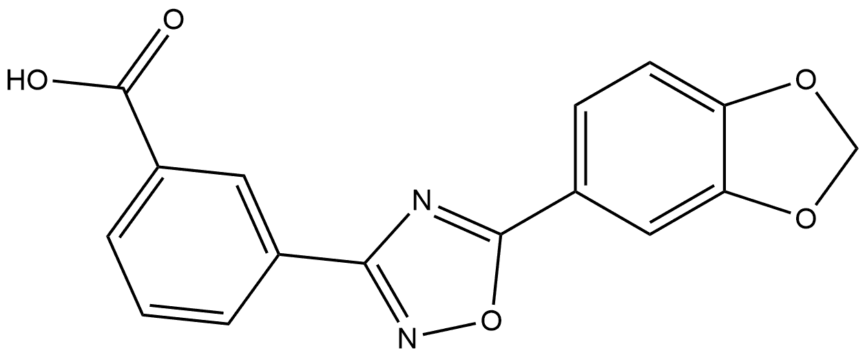3-[5-(1,3-Benzodioxol-5-yl)-1,2,4-oxadiazol-3-yl]benzoic acid 结构式