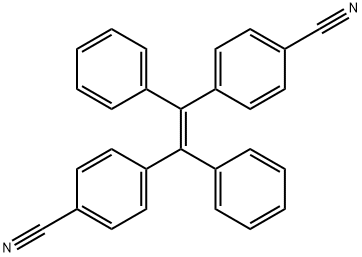 反-1,2-二-(4-氰基苯)-1,2-二苯乙烯 结构式