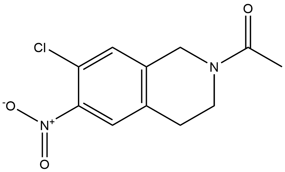 N-乙酰基-6-硝基-7-氯四氢异喹啉 结构式