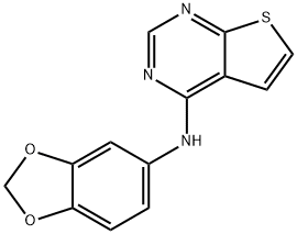 N-(苯并[D][1,3]二氧戊环-5-基)噻吩并[2,3-D]嘧啶-4-胺 结构式