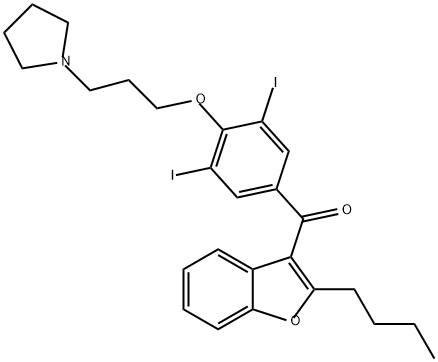 Methanone, (2-butyl-3-benzofuranyl)[3,5-diiodo-4-[3-(1-pyrrolidinyl)propoxy]phenyl]- 结构式