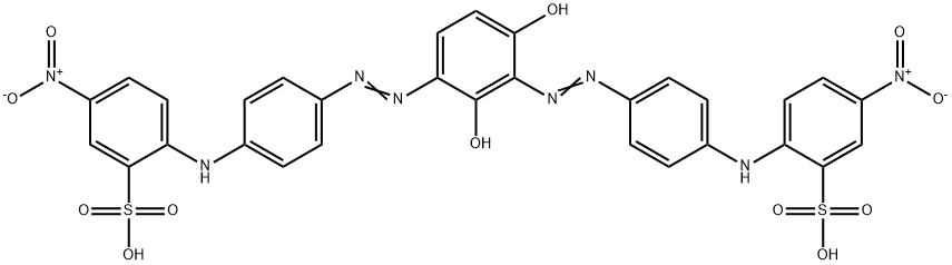 2,2'-[(2,4-二羟基-1,3-亚苯基)双(偶氮-4,1-亚苯亚氨基)]双(5-硝基-苯磺酸) 结构式