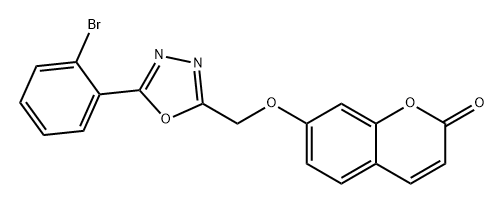 7-{[5-(2-溴苯基)-1,3,4-恶二唑-2-基]甲氧基}-2H-色烯-2-酮 结构式