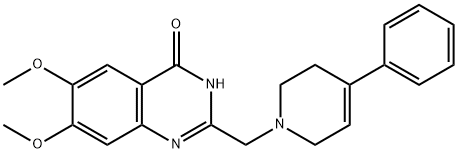 6,7-二甲氧基-2-[(4-苯基-1,2,3,6-四氢吡啶-1-基)甲基]-3,4-二氢喹唑啉-4-酮 结构式