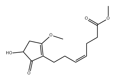 4-Heptenoic acid, 7-(4-hydroxy-2-methoxy-5-oxo-1-cyclopenten-1-yl)-, methyl ester, (4Z)- 结构式