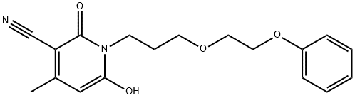 1-[3-(2-苯氧基)乙氧基丙基]-3-氰基-4-甲基-6-羟基-2-吡啶酮 结构式