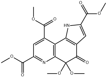 1H-Pyrrolo[2,3-f]quinoline-2,7,9-tricarboxylic acid, 4,5-dihydro-5,5-dimethoxy-4-oxo-, 2,7,9-trimethyl ester 结构式