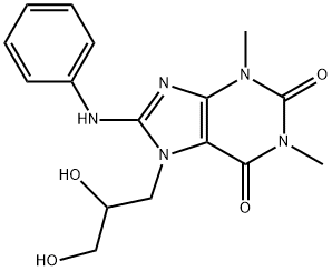 7-(2,3-Dihydroxypropyl)-1,3-dimethyl-8-(phenylamino)-1H-purine-2,6(3H,7H)-dione 结构式