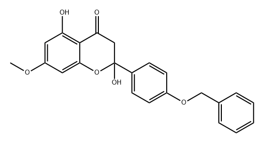 4H-1-Benzopyran-4-one, 2,3-dihydro-2,5-dihydroxy-7-methoxy-2-[4-(phenylmethoxy)phenyl]- 结构式