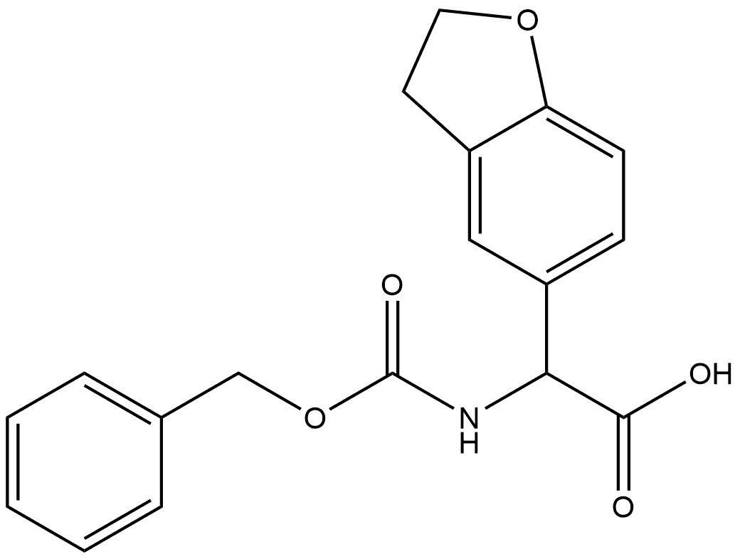 5-Benzofuranacetic acid, 2,3-dihydro-α-[[(phenylmethoxy)carbonyl]amino]- 结构式