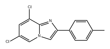 6,8-二氯-2-(对甲苯基)咪唑并[1,2-A]吡啶 结构式