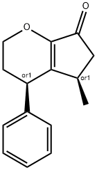 Cyclopenta[b]pyran-7(2H)-one, 3,4,5,6-tetrahydro-5-methyl-4-phenyl-, (4R,5R)-rel- (9CI) 结构式