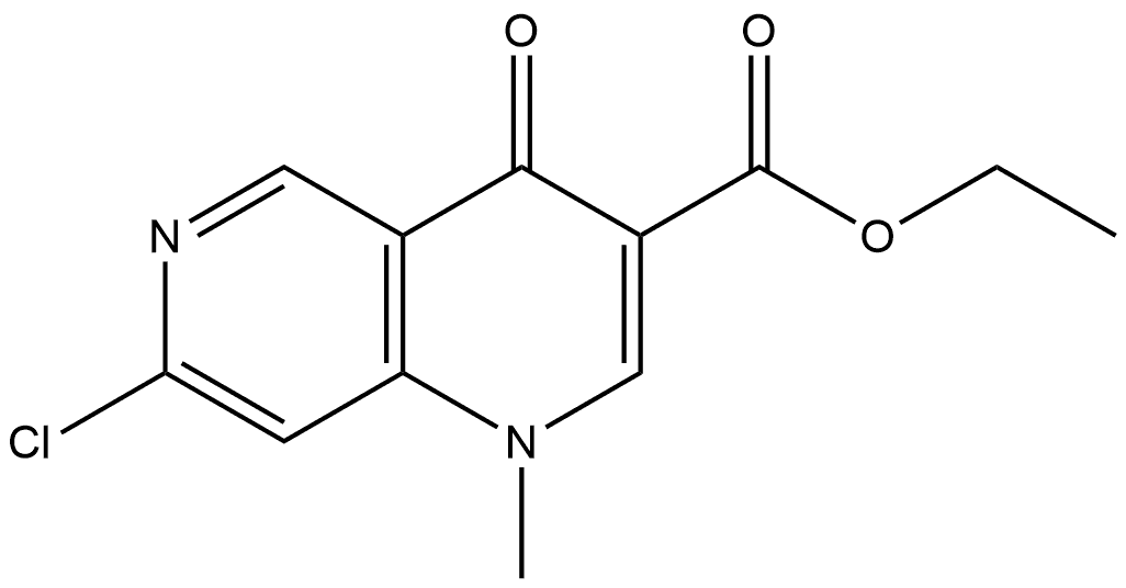 ETHYL 7-CHLORO-1,4-DIHYDRO-1-METHYL-4-OXO-1,6-NAPHTHYRIDINE-3-CARBOXYLATE 结构式