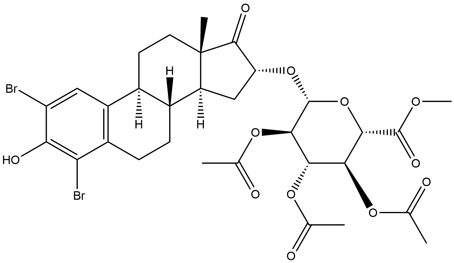 2,4-Dibromo-β-D-Glucopyranosiduronic Acid Estrane Derivative 结构式
