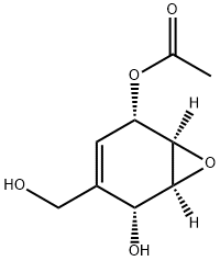 7-?Oxabicyclo[4.1.0]?hept-?3-?ene-?2,?5-?diol, 3-?(hydroxymethyl)?-?, 5-?acetate, (1S,?2R,?5S,?6R)?- 结构式