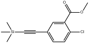 Benzoic acid, 2-chloro-5-[2-(trimethylsilyl)ethynyl]-, methyl ester 结构式