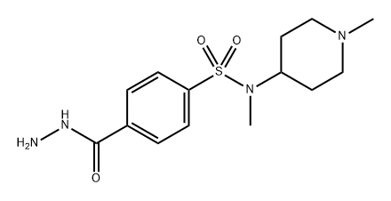 4-(肼羰基)-N-甲基-N-(1-甲基哌啶-4-基)苯磺酰胺 结构式