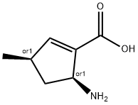 1-?Cyclopentene-?1-?carboxylic acid, 5-?amino-?3-?methyl-?, (3R,?5S)?-?rel- 结构式